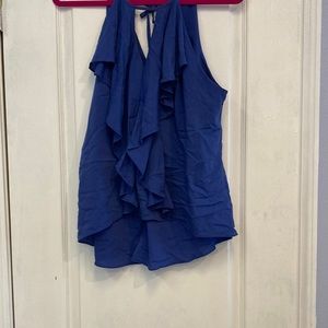 Do + Be Blue tank top with ruffles